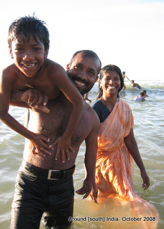 a family in kanyakumari beach