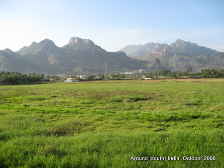 hills as seen from a train to kanyakumari from trivendram