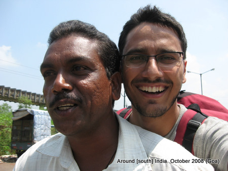 dinesh wagle on a motorcycle taxi in goa