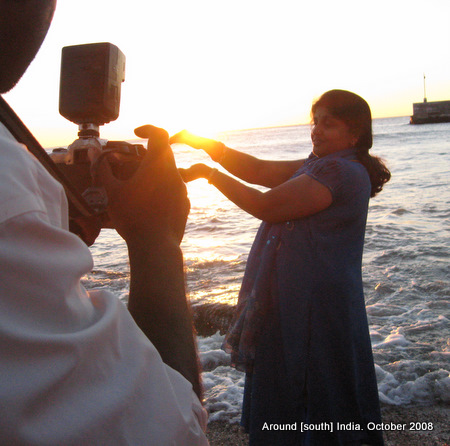 photographing sunrise in kanyakumari