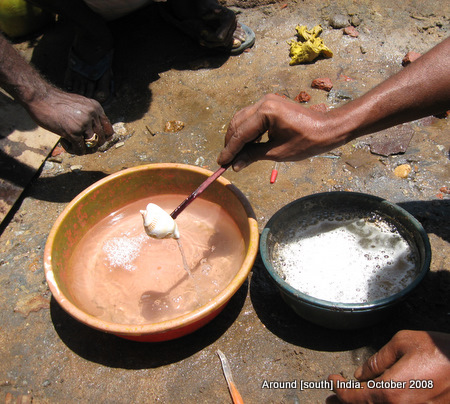 working on sea shell