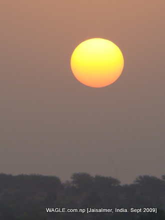 camel safari in jaisalmer india sunrise