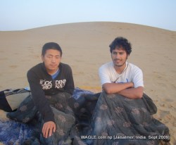 Morning-after Men camel safari in jaisalmer india