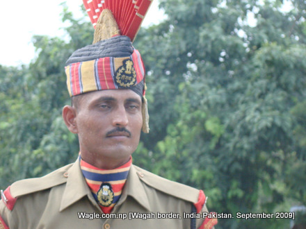 wagah border, security guard