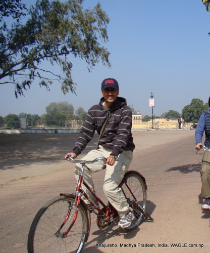 bicycling around khajuraho