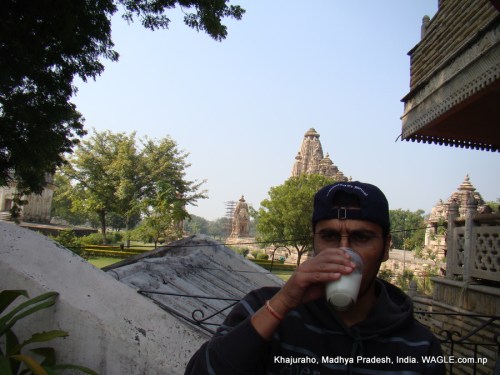 lassi and khajuraho temple