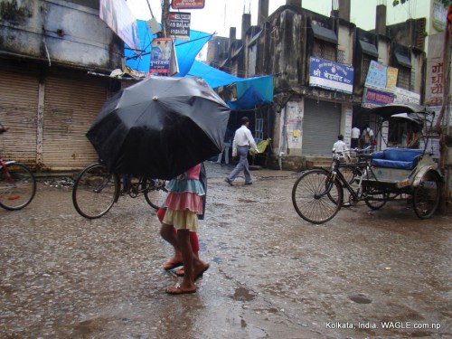 runner-pulled rickshaw of kolkata, india