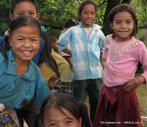 highway kids of nepal after playing skipping