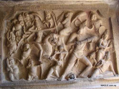 Mahishamardhini Cave. Mahabalipuram india stone carving monolith temples (17)