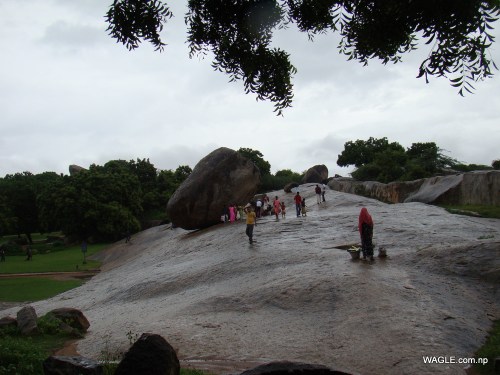 Krishna's Butterball, Mahabalipuram india stone carving monolith temples