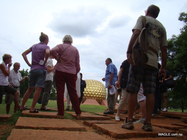 Tourists and Matrimandir Tourists and Matrimandir