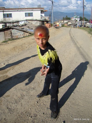 kids of dadeldhura nepal on the day of dashain tika