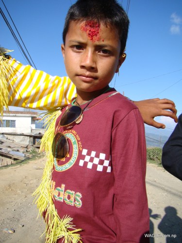 kids of dadeldhura nepal on the day of dashain tika