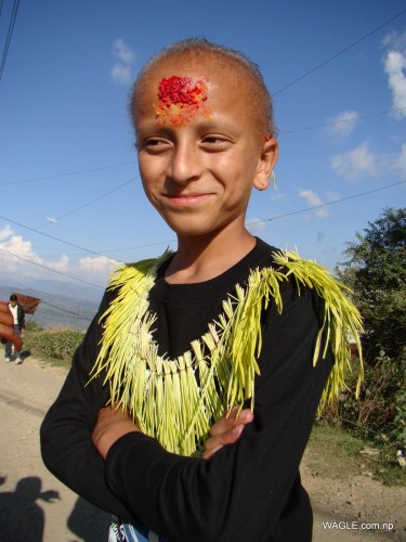 kids of dadeldhura nepal on the day of dashain tika