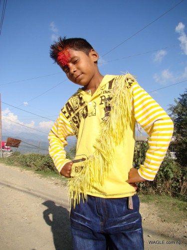 kids of dadeldhura nepal on the day of dashain tika
