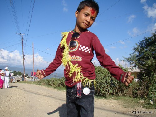 kids of dadeldhura nepal on the day of dashain tika