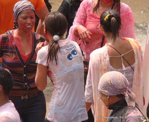 holi in kathmandu, nepal