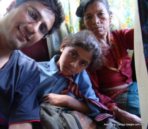 inside the bus with durga timalsina, a 4th grader, who studies in the lower secondary school of Pyutar. Her father teaches in the same school. She said there's a school 20-minute walk from her home. Still she takes the pain of traveling half an hour in the bus to go to Pyutar instead of the school near her home. When the bus is not available, she said, she has to walk up to two hours to return home.