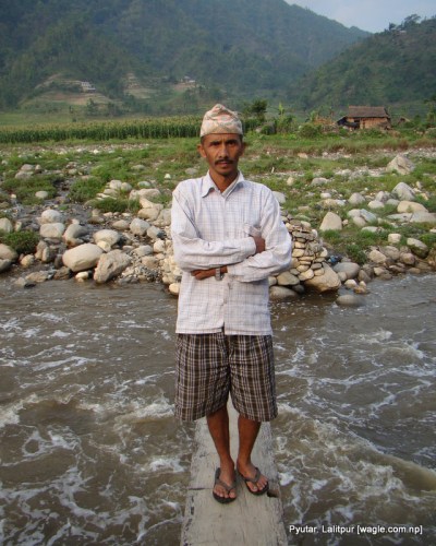 surendra bahadur sanjel at at woodnr bridge over bagmati river
