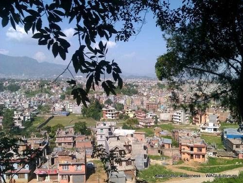 Parts of Kathmandu, north of Balaju, as seen from a moving bus