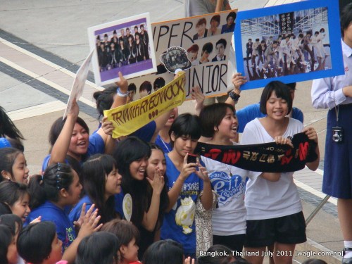 a demo in front of mbk mall in bangkok