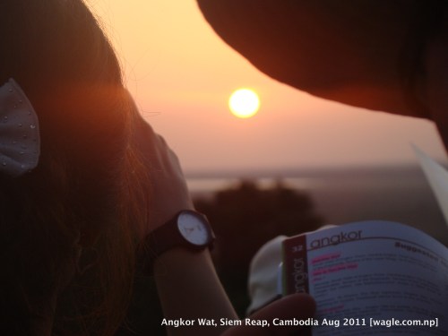 sun set view from near angkor wat