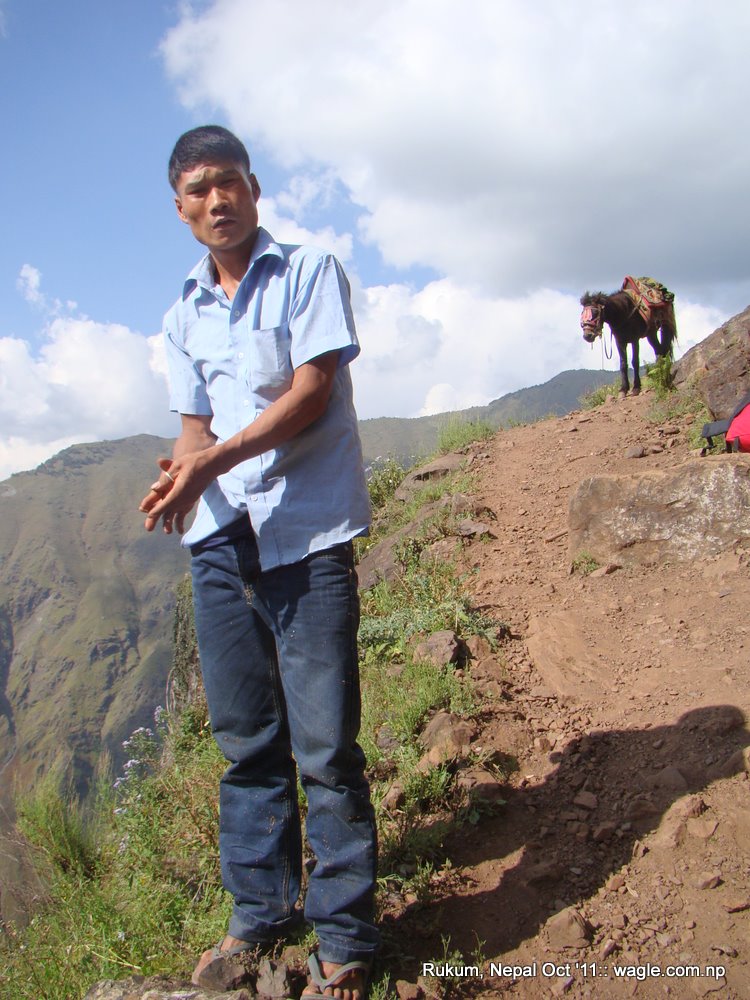 Hemraj Pun of Kol village in Rukum. He killed the creeper. Read about him in Nepali in the link given below.