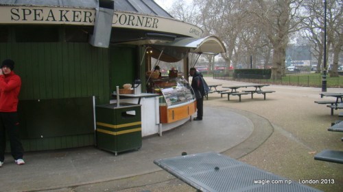 A shop near the Speakers' Corner in Hyde Park