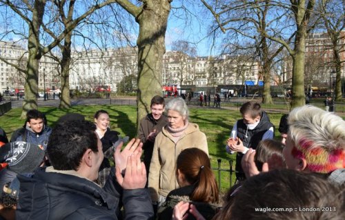 She was there to talk mostly about immigration and UK's role in foreign countries and regions
