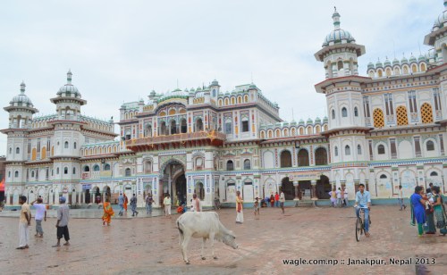 Janaki temple is a 102-year-old Rajput architecture around which identity of Janakpur revolves. Former king Gyanendra had just left the temple when we reached there. There were not many devotees at the time in the temple complex.