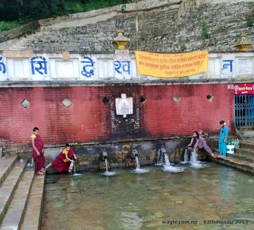 Godawari taps and kids filing their bottles