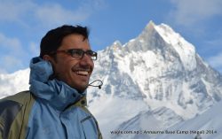 Dinesh Wagle at the Annapuran Base Camp