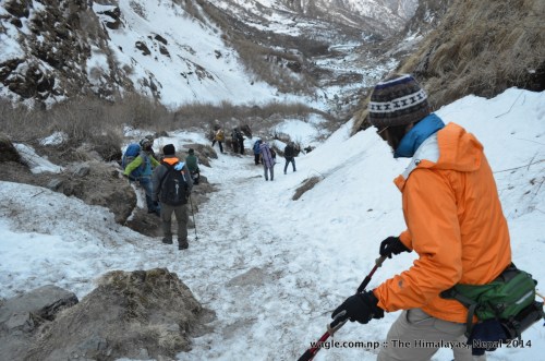 A Japanese tourist negotiated a slippery slope near MBC