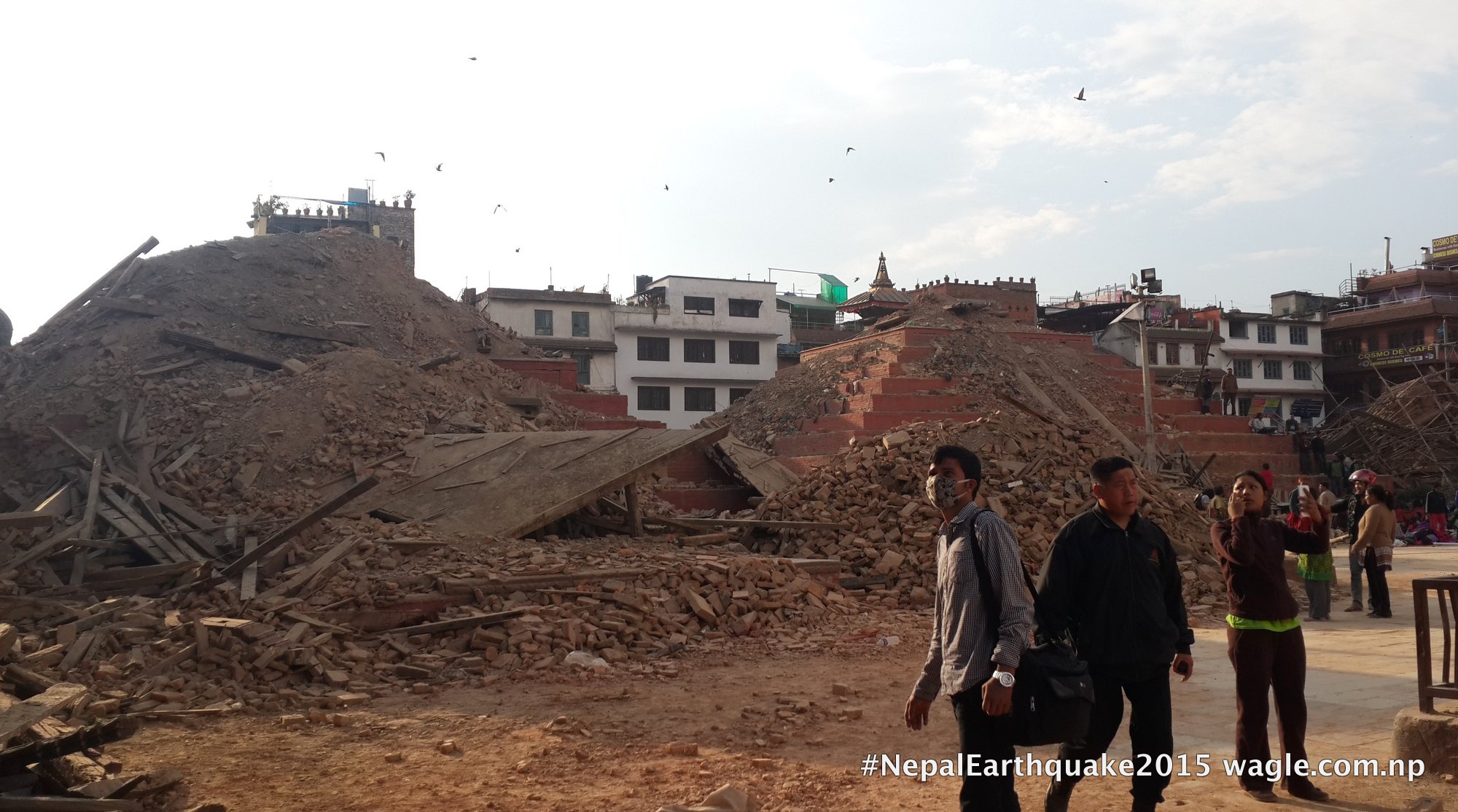 What remains of the two prominent temples of Basantapur Darbar Square. 