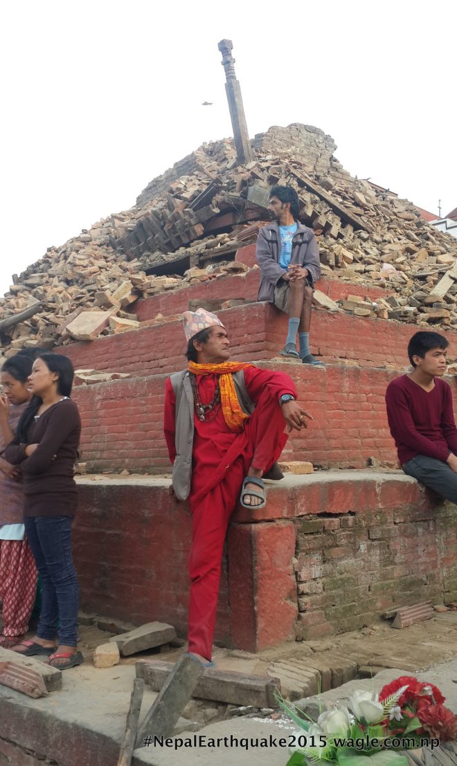 A day after the quake demolished Basantapur's Trailokya Mohan Temple, I saw people sitting on the damaged stairs. Shows what the place meant for Kathmandu. A place to sit and watch life go by.