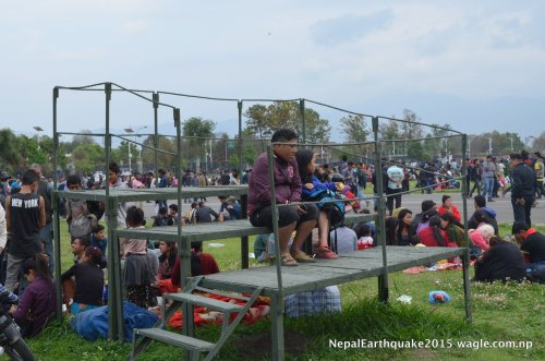 Within hours, most open spaces in Kathmandu had been occupied. Even the VIP area at the Tundikhel military parade ground which is normally restricted for the public was opened. I had never gone into that part of the parade ground.