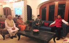 From left: Narendra Modi, Sita Dahal, Pushpa Kamal Dahal and Xi Jinping yesterday in Goa. Pic by Prakash Dahal